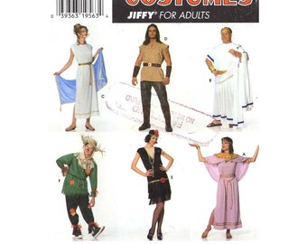 Simplicity 7382 costume sewing pattern for 20s Flapper Costume Egyptian or toga Thor Scarecrow Halloween or Theater UNCUT S to LG