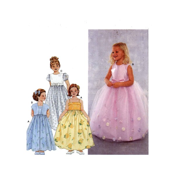 Simplicity 9147 Sewing pattern flower girl dress and jacket  Wedding party princess Size 6 to 8 UNCUT
