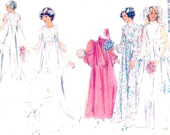 Style 2114 sewing pattern Romantic wedding gown 70s Brides Bridesmaid dress vintage UNCUT Bust 32