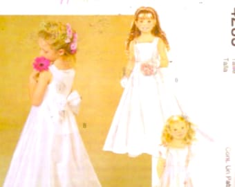 McCalls 4285 girls flowergirl dress sewing pattern Size 6 7 8 UNCUT FF