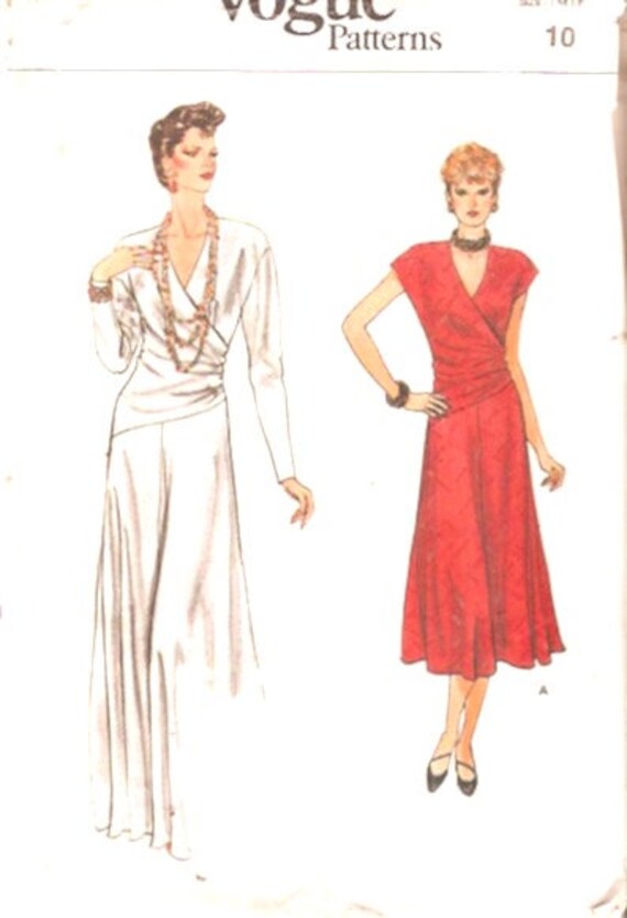 80s Wedding Gown Draped Evening Dress Vogue 9259 Sewing Etsy