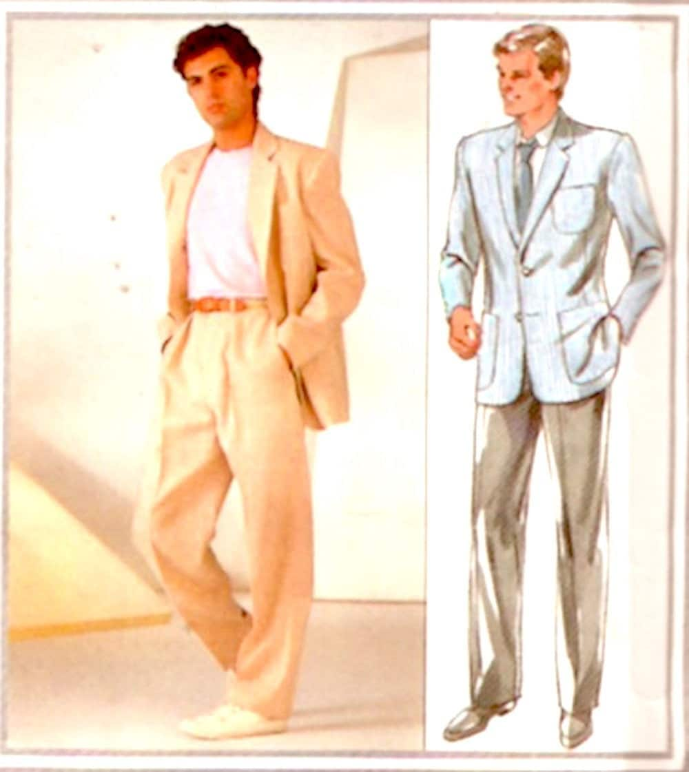 Mens 80s Suit Style 4422 Sewing Pattern Miami Style Sz 42 - Etsy