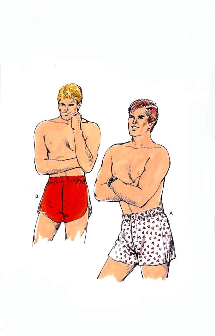 1980s Men's Boxer Shorts Men's Underwear Kwik Sew 332 UNCUT FF