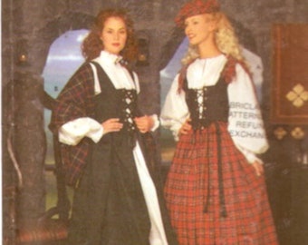 Womens Celtic costume sewing pattern Simplicity 8855 Scottish Irish Historical Theatre Halloween UNCUT Sz 14 to 20