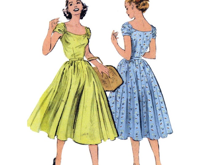 90s Rockabilly Dress Sewing Pattern Butterick 6175 Bust 31 to - Etsy