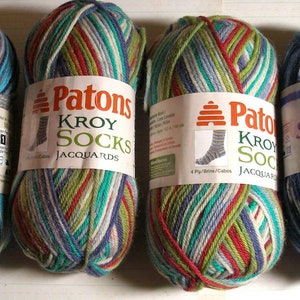 Patons Kroy yarn striped yarn Wool Blend 4 ply 50 Gram Each Super fine knitting Crochet yarn crafts supply Patons moss