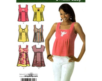 Simplicity 4176 Summer Pullover Tunic or top sewing pattern Sz 4 to 12 UNCUT