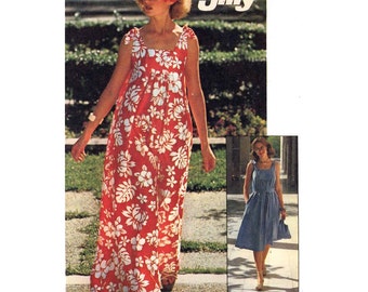 70s Summer Sundress and bag Vintage sewing pattern Simplicity 7520 Sz Small UNCUT or LARGE CUT