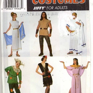 Simplicity 7382 costume sewing pattern for 20s Flapper Costume Egyptian or toga Thor Scarecrow Halloween or Theater UNCUT S to LG image 3