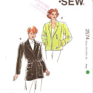 Womens jacket pattern casual chic style coat sewing pattern Kwik Sew 2574 Sz XS to XL UNCUT image 4