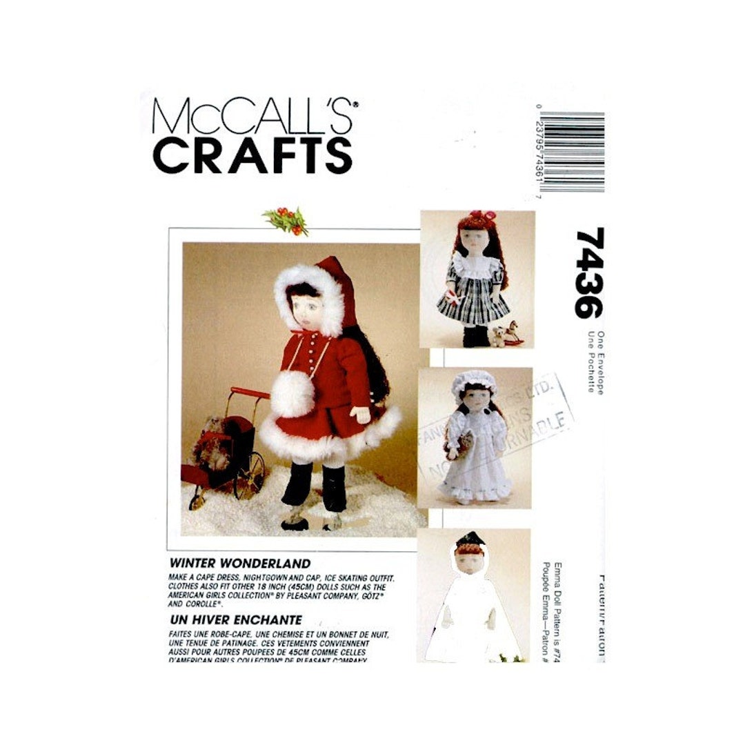 Mccalls 7436 Winter Doll Wardrobe Clothing for 8 Inch Dolls Etsy