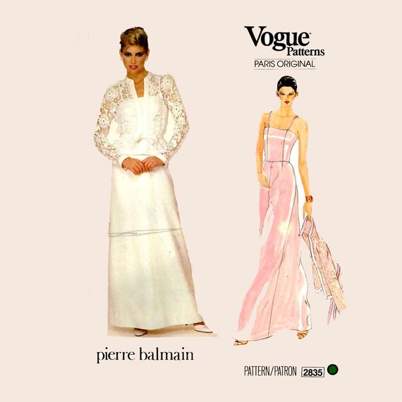 Pierre Balmain Gown Sewing Pattern Vogue 2835 Evening Wear Etsy