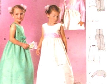 Burda 9757 sewing pattern Flowergirls party dress shrug jacket Size 2 to 8 UNCUT wedding