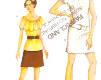 Vogue 7581 Dress top skirt Sewing pattern Size 8 10 12 UNCUT