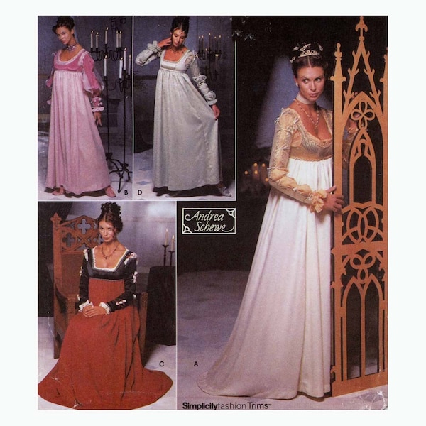 Historical Renaissance gown wedding dress Costume sewing pattern Simplicity 9531 Size 6 to 12 UNCUT