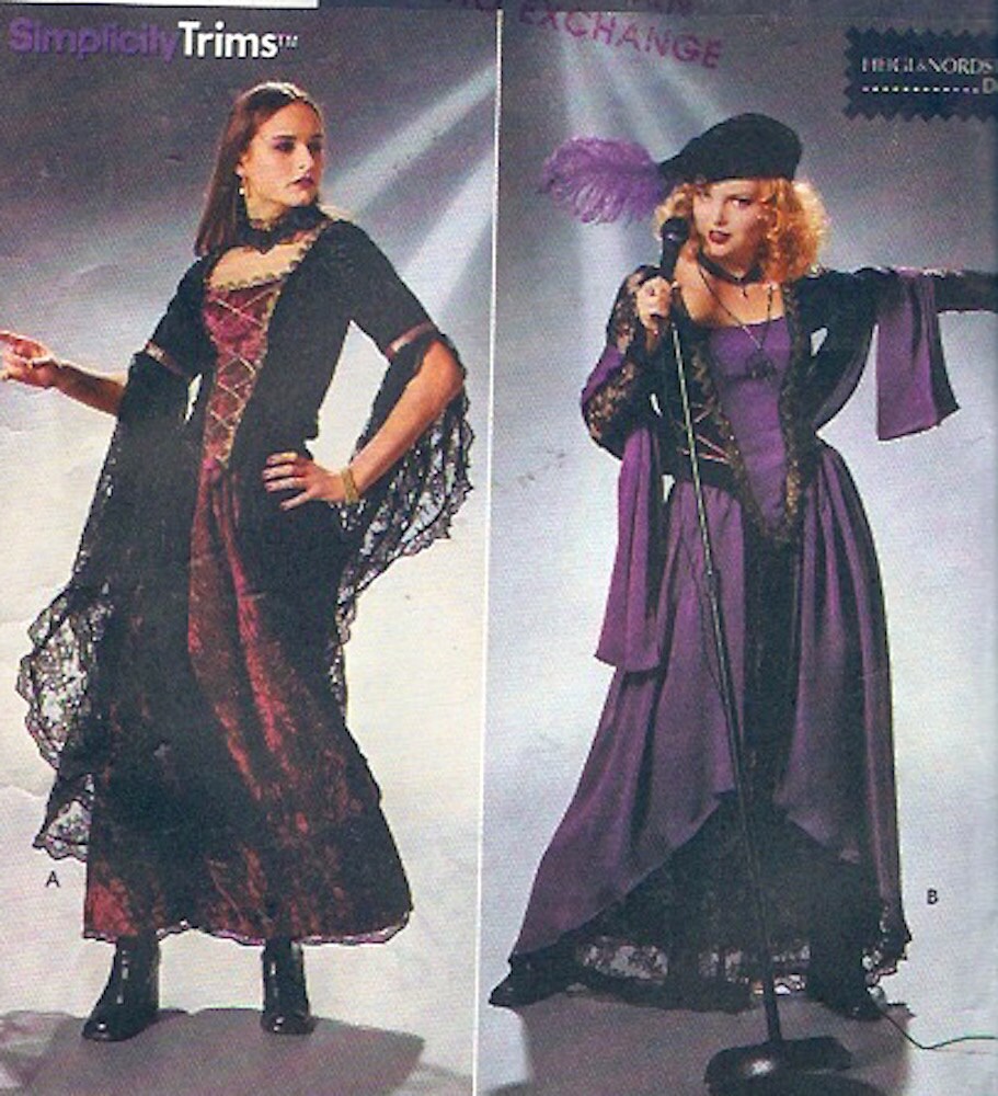 Gothic style costume sewing pattern Simplicity 8750 Halloween Etsy