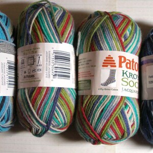 Patons Kroy yarn striped yarn Wool Blend 4 ply 50 Gram Each Super fine knitting Crochet yarn crafts supply image 5