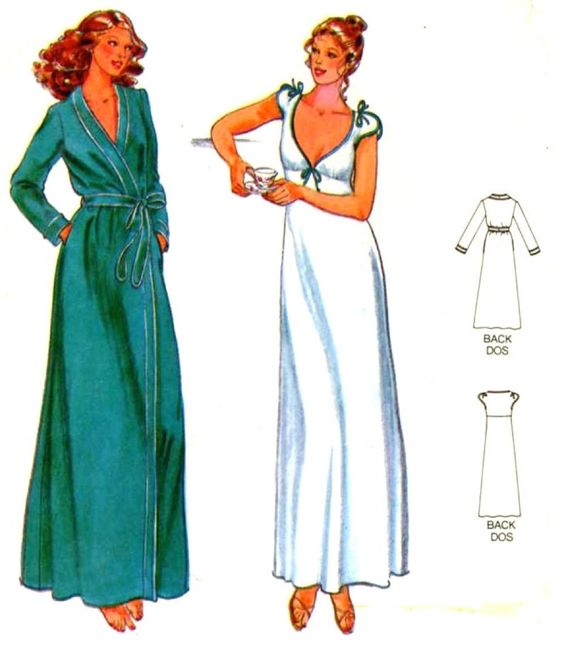 Lingerie nightgown Butterick 6370 Designer John Kloss vintage sewing pattern Bust 34 UNCUT image 1