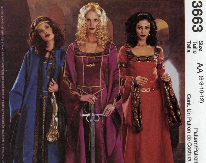 Medieval Costume Pattern or Medieval Wedding Dress Sewing - Etsy