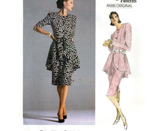 Vogue 1892 Givenchy dress top sewing pattern Vintage 80s Original Size 14 UNCUT