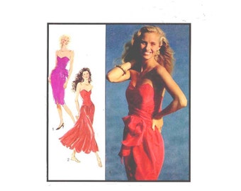 Style 1728 Strapless cocktail dress sewing pattern evening wear Bust Size 6 to 16 UNCUT
