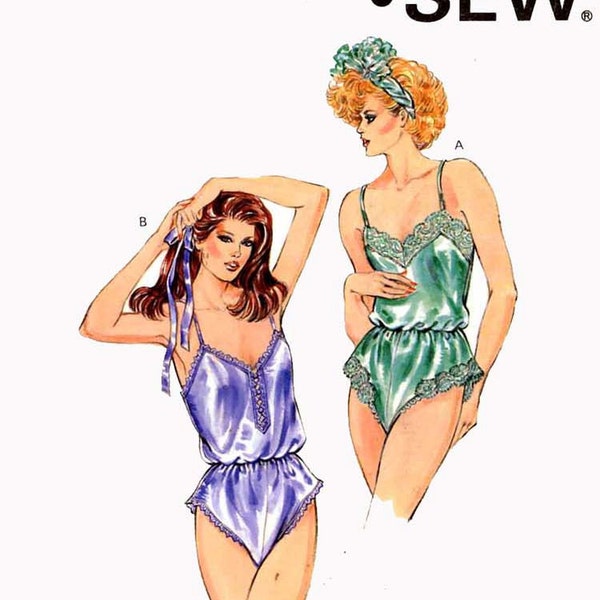 80s Teddy lingerie sewing pattern Kwik Sew 1586 Size XS to Large UNCUT