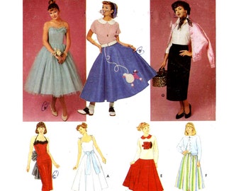 Simplicity 8742 sewing pattern Rockabilly slim or full skirt or dress Size 10 to 14 UNCUT