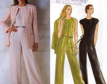 90s chic jumpsuit jacket plus sizeSimplicity 8510 sewing pattern Modern high fashion jumpsuit Sz 16 to 20 UNCUT