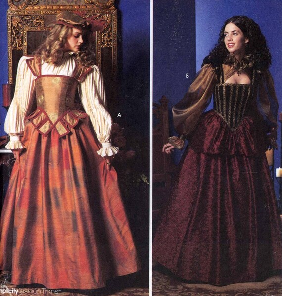 Elizabethan Wedding Dress Simplicity 9256 Historical Costume Etsy