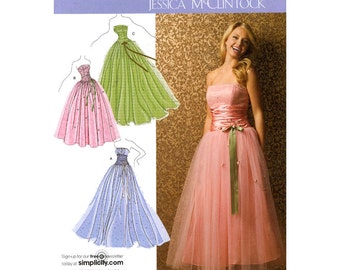 Simplicity 3878 sewing pattern Jessica McClintock dress wedding prom grad UNCUT Size 12 to 20