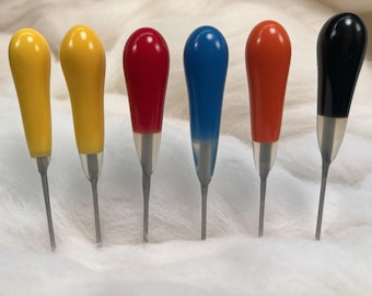 Felting Needles Variety Six Pack - sizes 40t, 38star, 36t, 42t, 40star - Felt Alive Needle Felting Tools with Color-Coded Rubber Handles