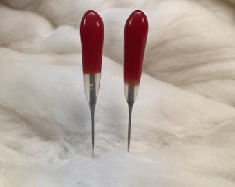 Felting Needles 38 star RED MULTI-PURPOSE Single Point 2 Pack - Felt Alive Color-Coded Needle Felting Tools with Rubber Handles