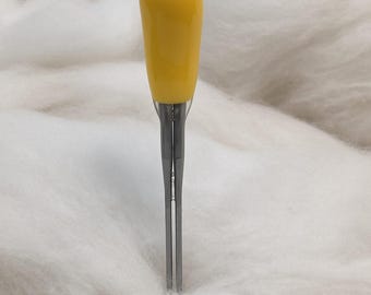 Felting Needles 40t YELLOW ALL-PURPOSE Double Point - Felt Alive Color-Coded Needle Felting Tool with Rubber Handle