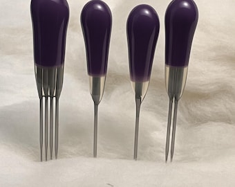 Purple (ish) TWIST BLADE Felting Needles-Combo + Quad Pack