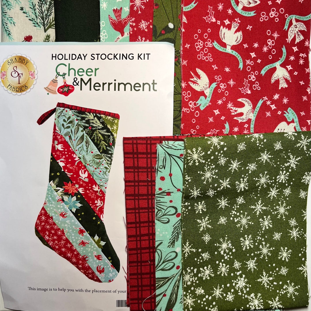 Quilt As You Go Holiday Stocking Kit - Hustle and Bustle