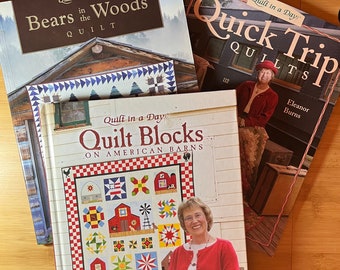 Eleanor Burns Quilt in a Day books Quilt Blocks on American Barns, Quick Trip Quilts and Bears in the Woods