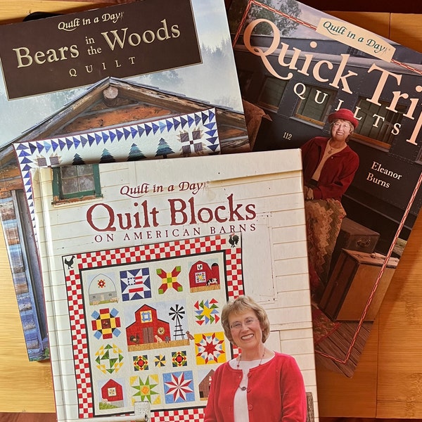 Eleanor Burns Quilt in a Day livre Quilt Blocks on American Barns, Quick Trip Quilts et Bears in the Woods
