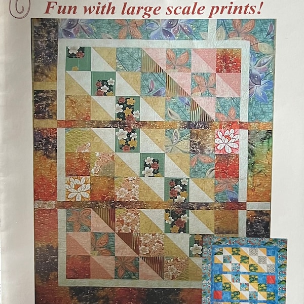 Triple Play “Fun with Large Scale Prints!” Pattern by Diane Weber Sew Biz 58” x 74” DW-03