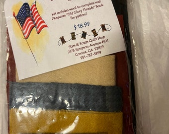 Of Thee I Sing 12 1/2” Wool Mat Kit ONLY - Requires “Old Glory Threads” book for pattern