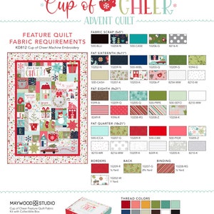 Kimberbell Cup of Cheer 10 Stacker Layer Cake 42 CD-Fabric Backing-Green Cup of Cheer Fabric image 7