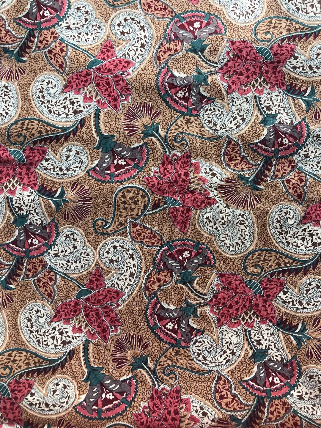 Robert Kaufman Paisley Floral Cotton Fabric Etsy
