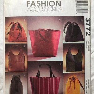 McCalls Fashion Accessories 3772 New Uncut 5 bags image 1