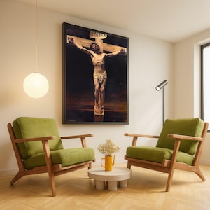 Quadro su tela raffigurante la Crocifissione di Gesù, tela religiosa cristiana, opera d&#39;arte sulla Passione biblica, decorazione spirituale per la casa, fede classica