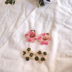 Flower hoop earrings - Flower tassels for interchangeable hoop earrings - Handmade earrings