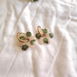 Flower hoop earrings - Flower tassels for interchangeable hoop earrings - Handmade earrings