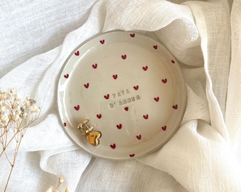 Ceramic jewelry dish - Heart-shaped ceramic trinket dish - Heart-shaped dish