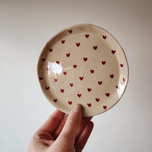 Ceramic jewelry dish - Ceramic heart-shaped empty pocket - Heart-shaped dish