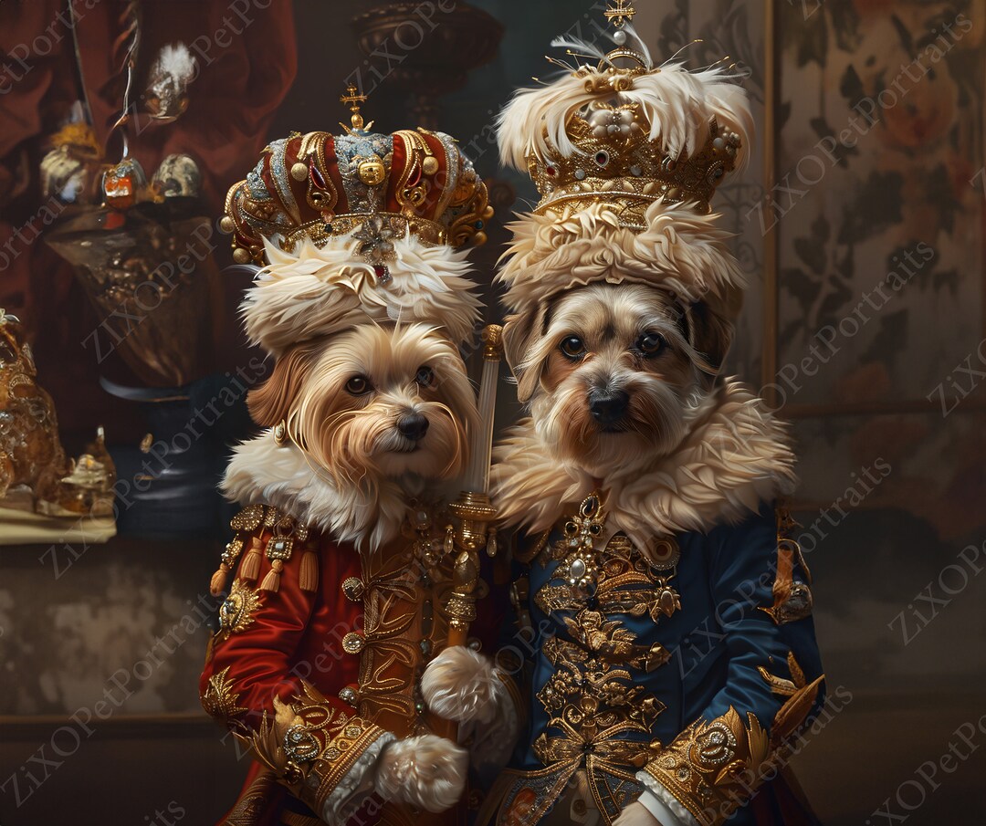 Custom Royal Pet Portrait: Regal Dog & Cat Art (digital Download) - Etsy