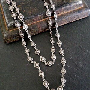 Long Silver Bead Chain Necklace, Long Wrap Around, Antique Silver, Silver Metal Bead, Edgy Chain, Bohemian Rock n Roll Jewelry, ViaLove image 7