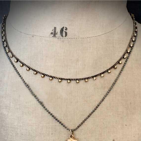 Tiny Brass Ball Chain Layering Necklace